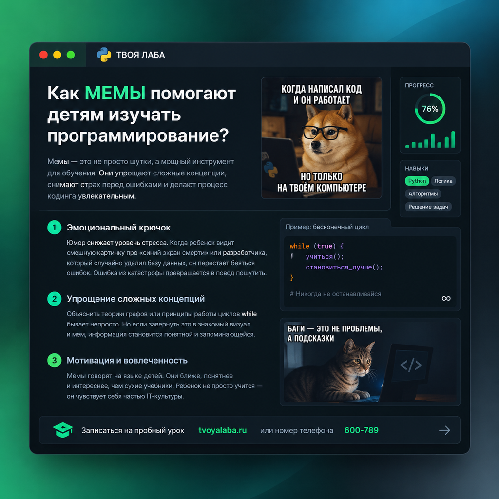 Как мемы помогают детям изучать программирование?